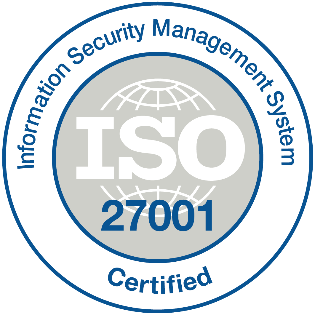 ISO Information Security Management System - 27001 certified