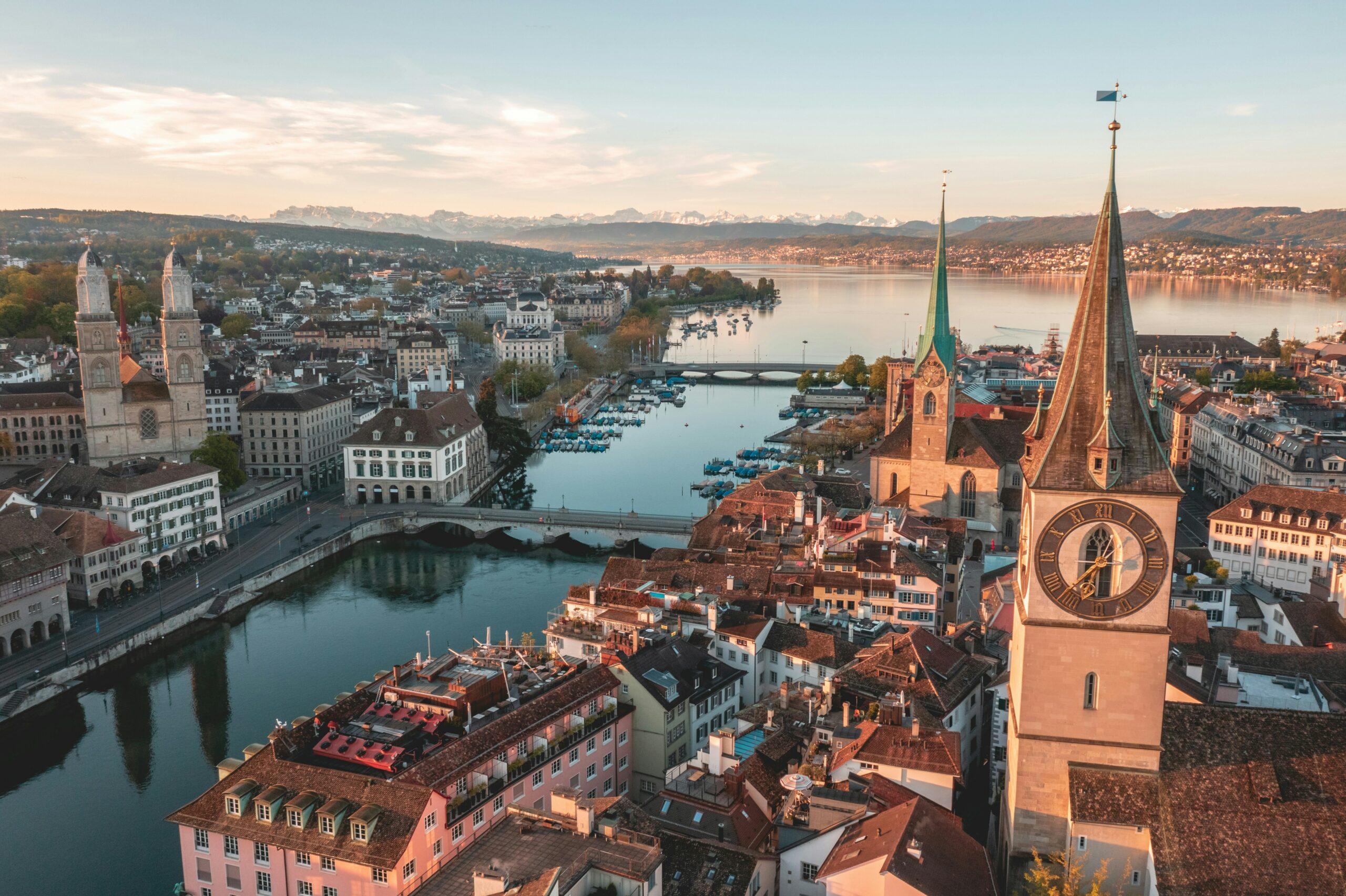 Aerial view of Zurich during daytime