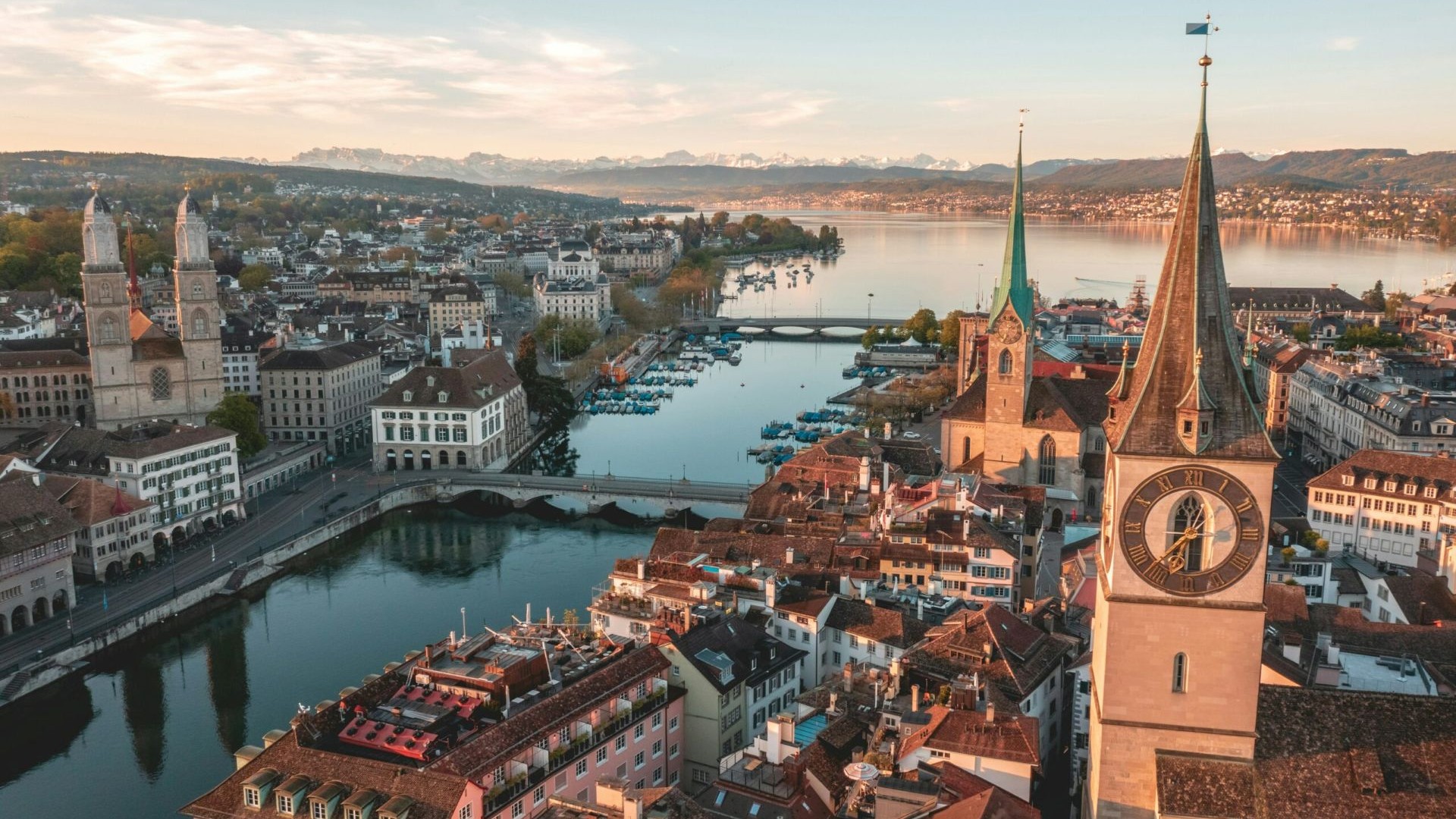 Aerial view of Zurich during daytime